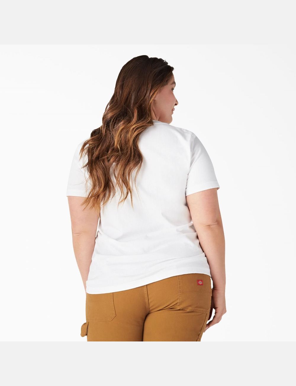 White Dickies Plus Heavyweight Short Sleeve T-Shirts | 687IPQAFH