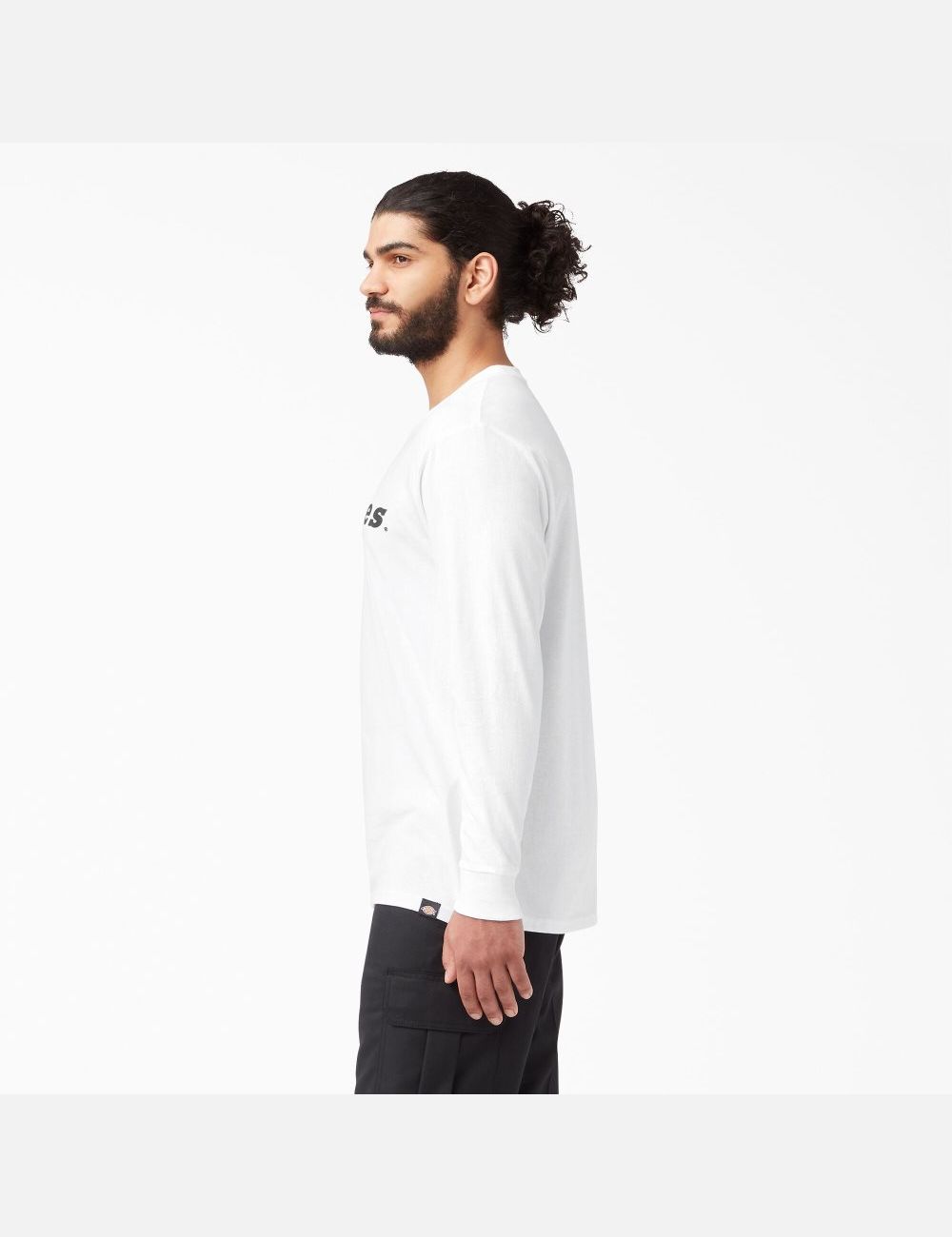 White Dickies Regular Icon Graphic Long Sleeve T-Shirts | 856OTJGKI