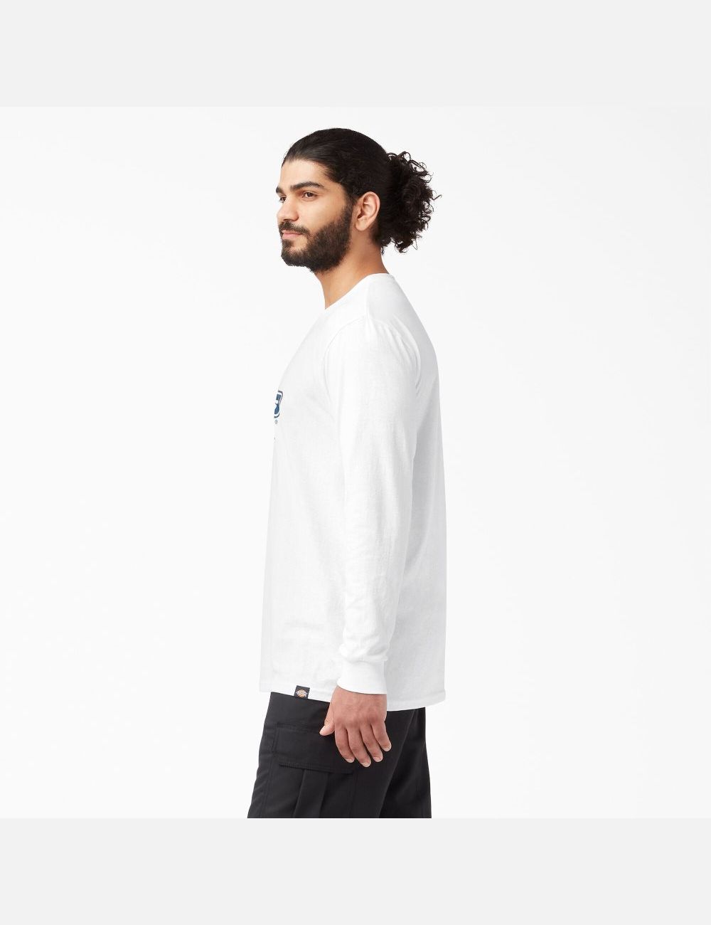 White Dickies Regular Icon Graphic Long Sleeve T-Shirts | 860BQFIDM