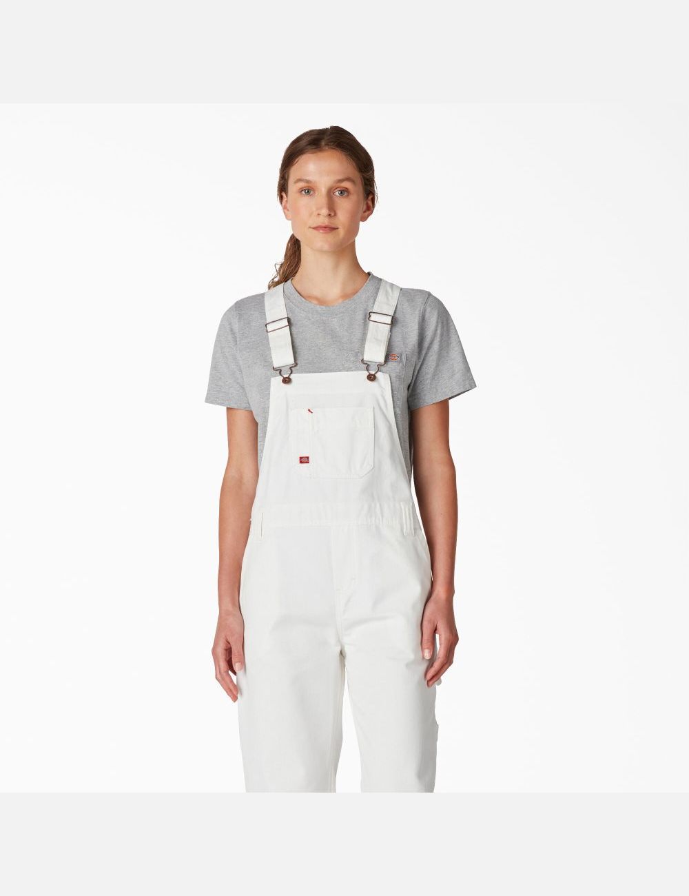 White Dickies Relaxed Fit Bib Overalls | 476XSJNGQ