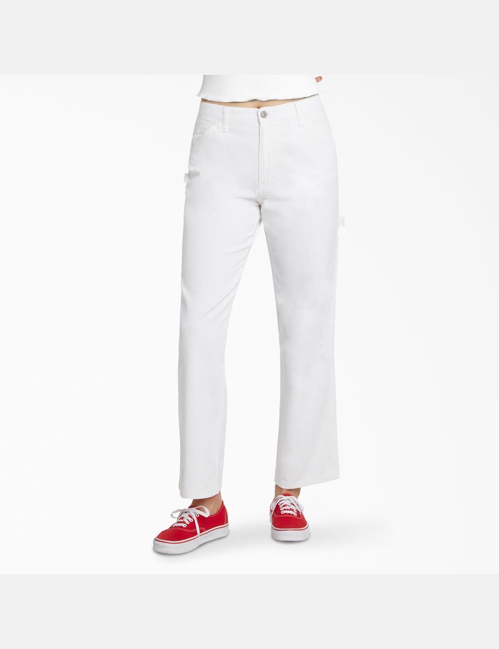 White Dickies Relaxed Fit Carpenter Pants Juniors | 894XFYQIW