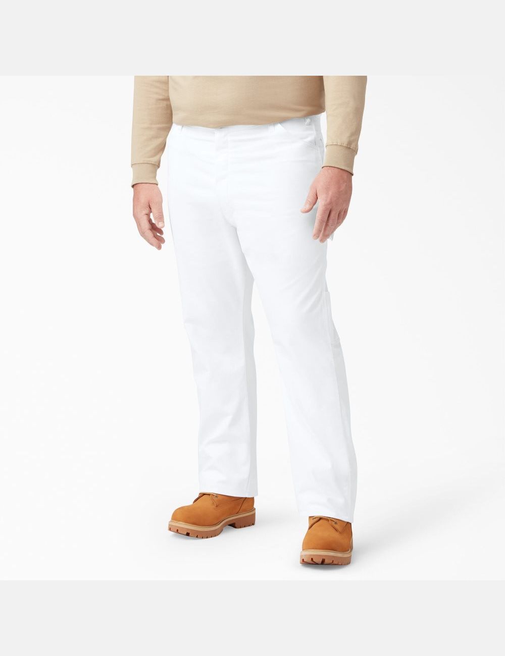 White Dickies Relaxed Straight Leg Painters Painter Pants | 576YWHMUQ