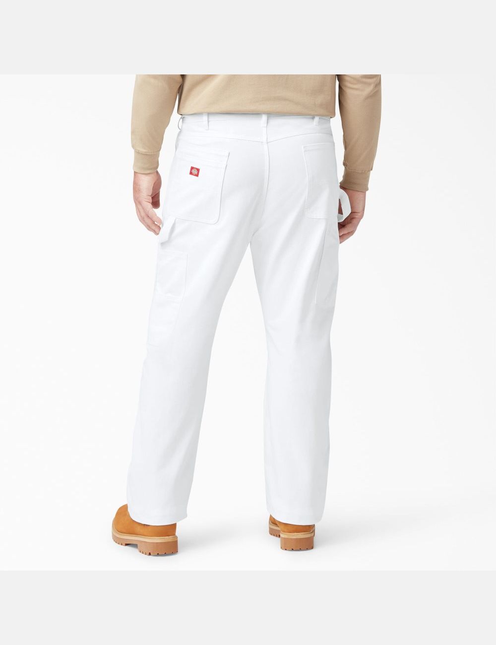 White Dickies Relaxed Straight Leg Painters Painter Pants | 576YWHMUQ