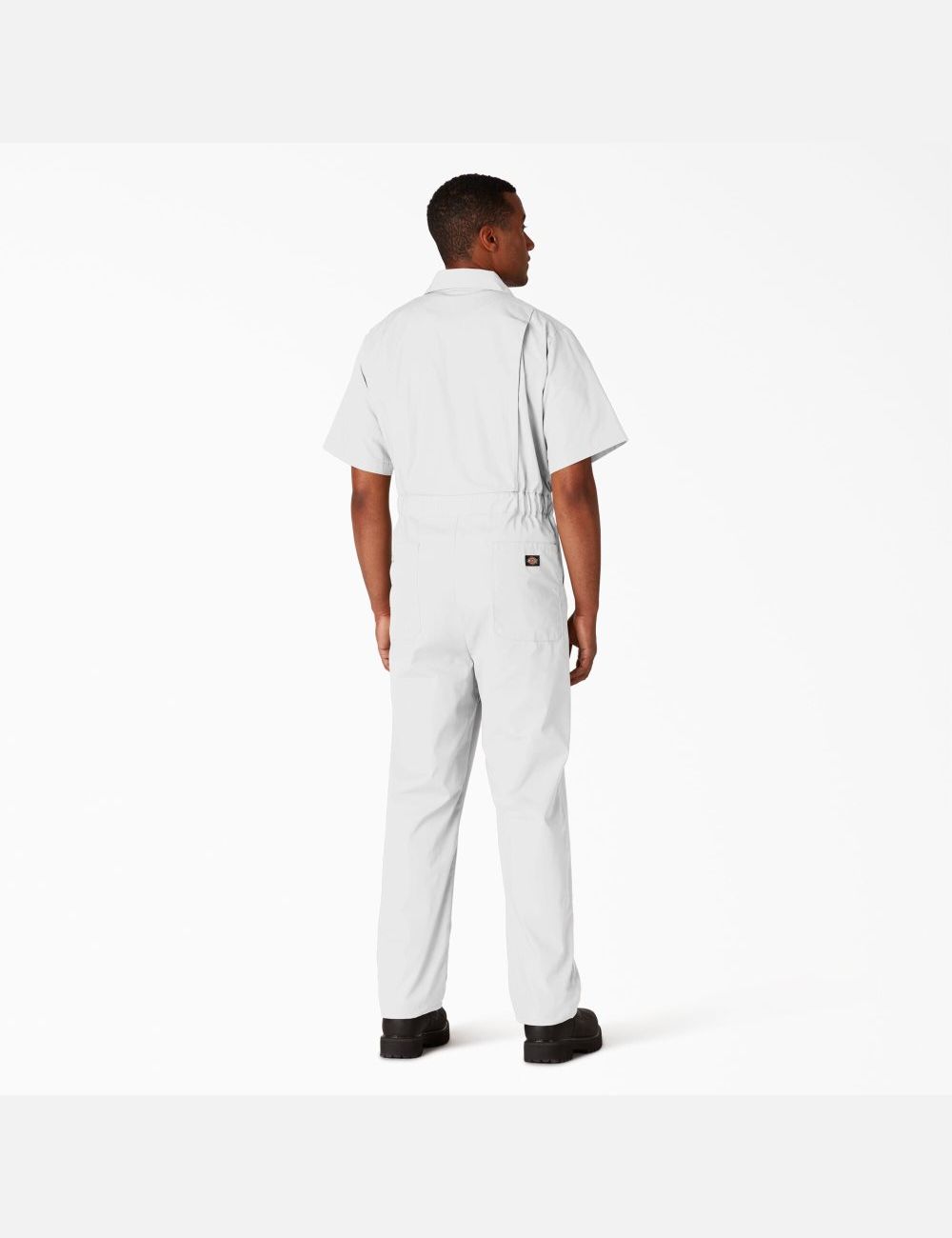 White Dickies Short Sleeve Coveralls | 402MHFPKC