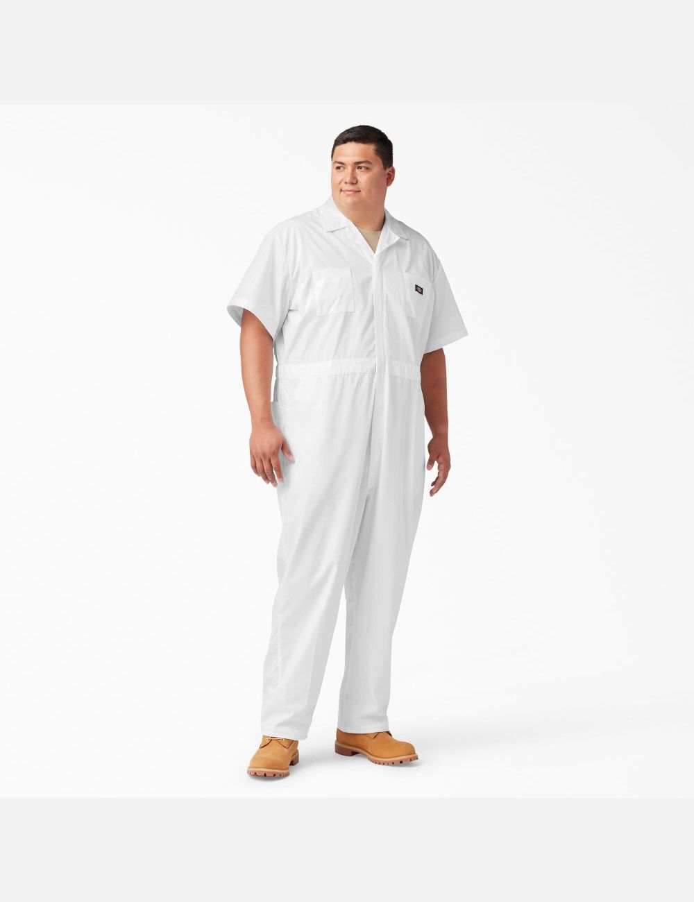 White Dickies Short Sleeve Coveralls | 402MHFPKC