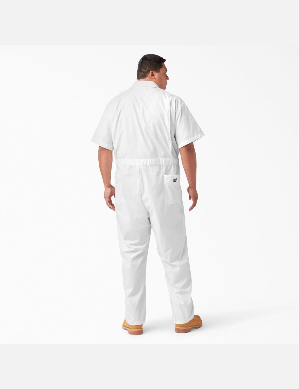 White Dickies Short Sleeve Coveralls | 402MHFPKC