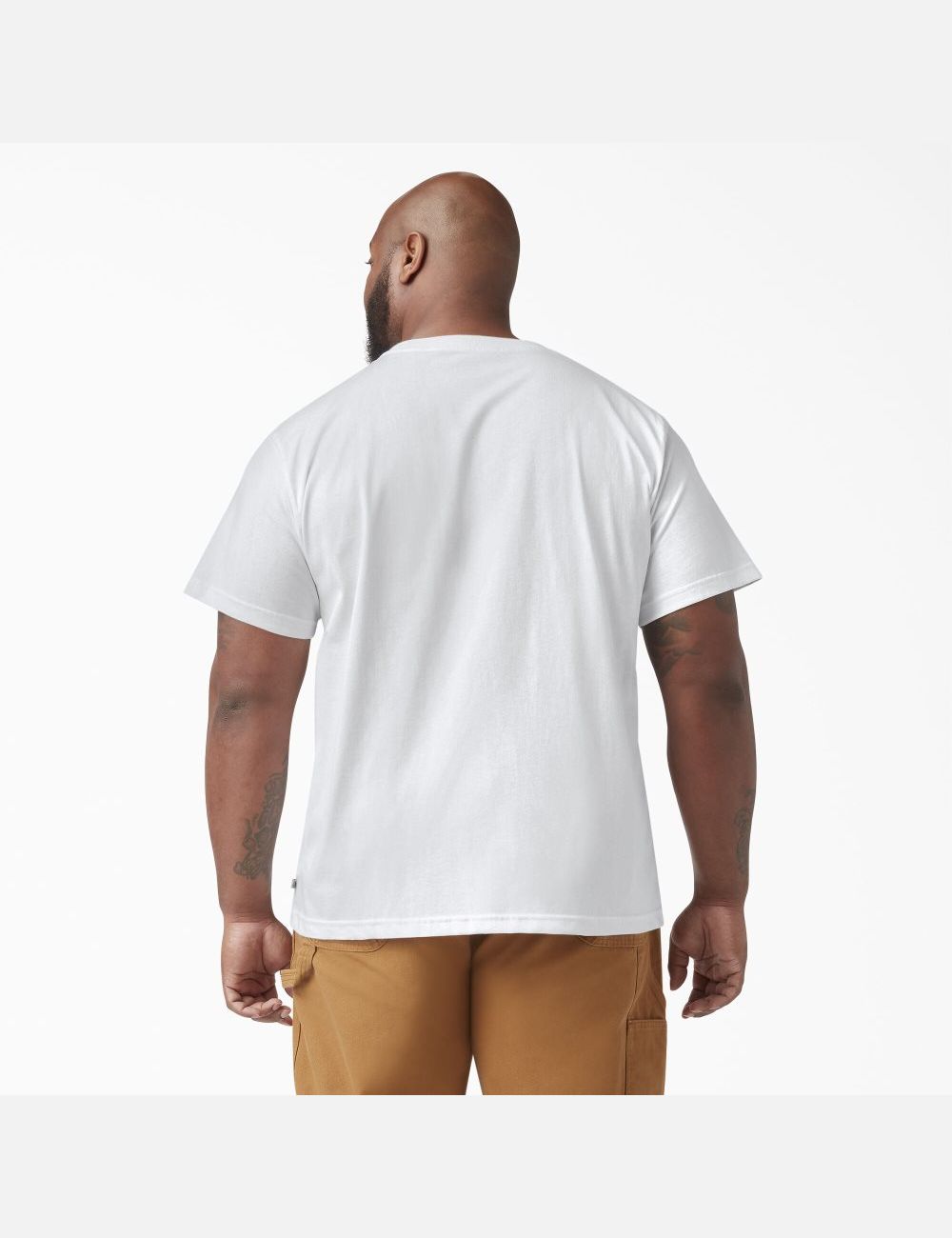 White Dickies Short Sleeve Heavyweight Crew Neck Shirts | 735DVLHNU