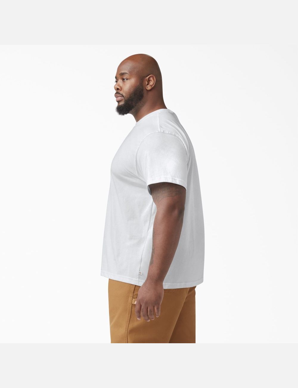 White Dickies Short Sleeve Heavyweight Crew Neck Shirts | 735DVLHNU