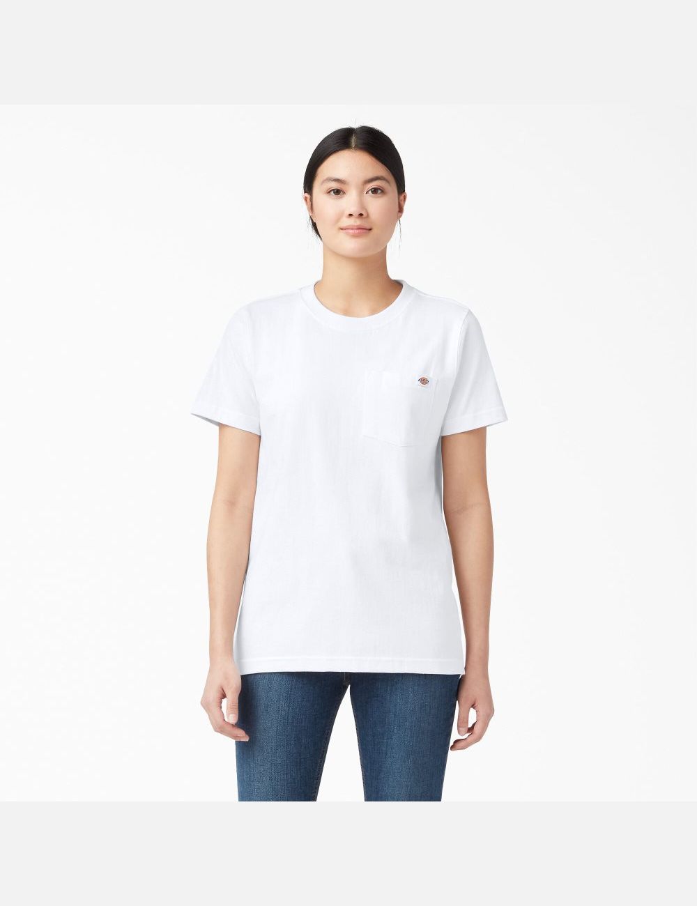 White Dickies Short Sleeve Heavyweight T-Shirts | 673CYVUHS