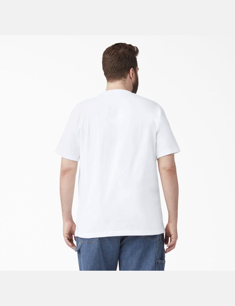 White Dickies Short Sleeve Pocket Shirts | 817IEUHXT