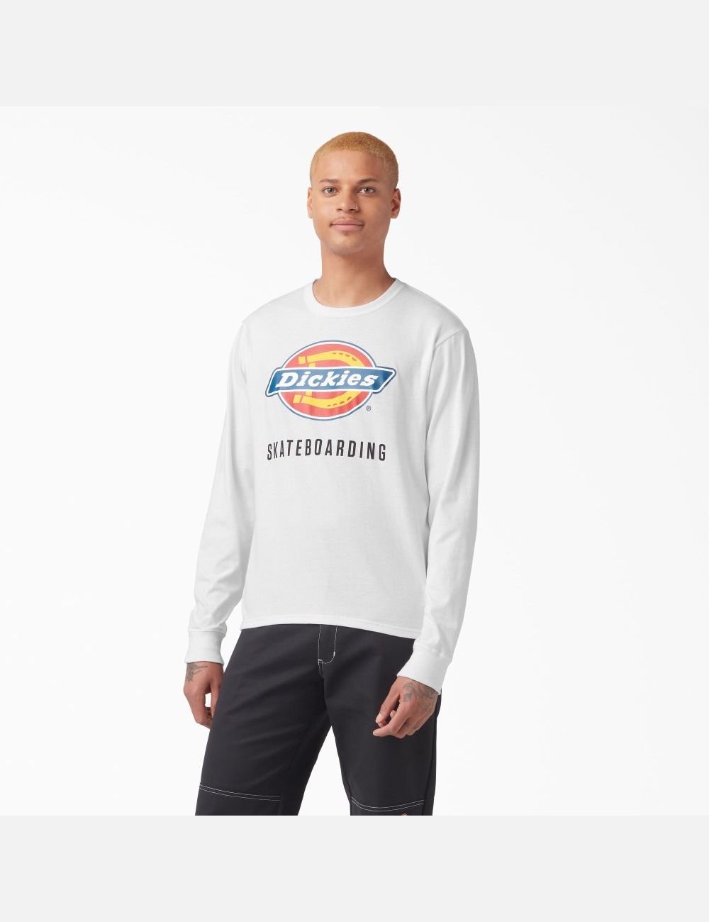 White Dickies Skateboarding Logo Graphic Long Sleeve T-Shirts | 532QHKCUF