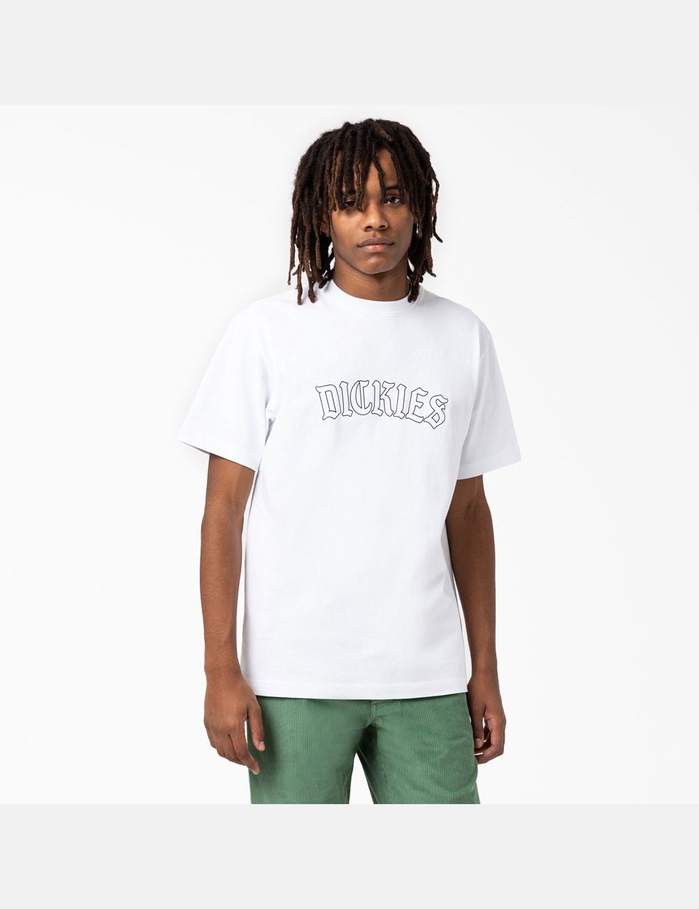 White Dickies Union Springs Short Sleeve T-Shirts | 271RQPMGH