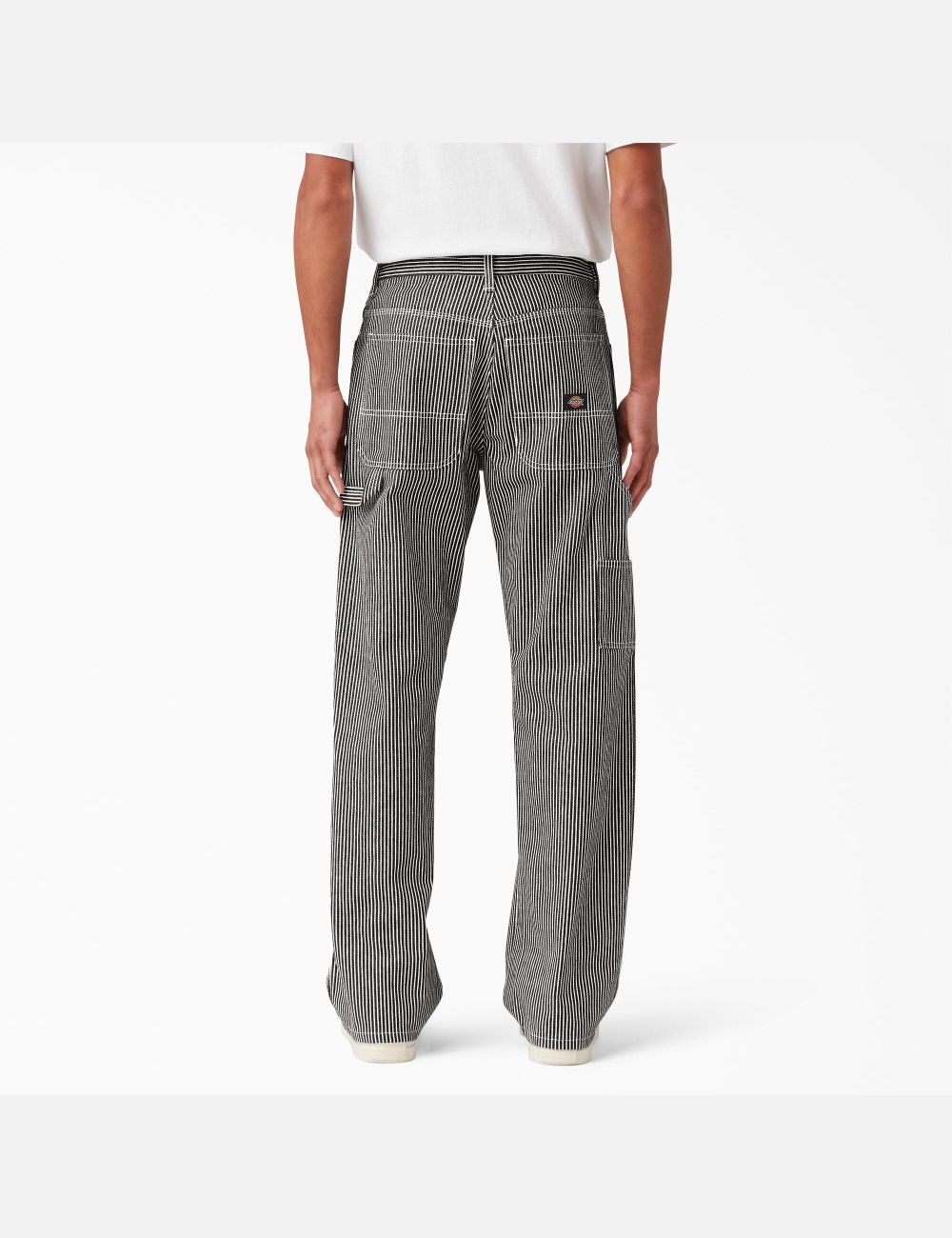 White Hickory Stripe Dickies Hickory Stripe Carpenter Pants | 908GBSPXI