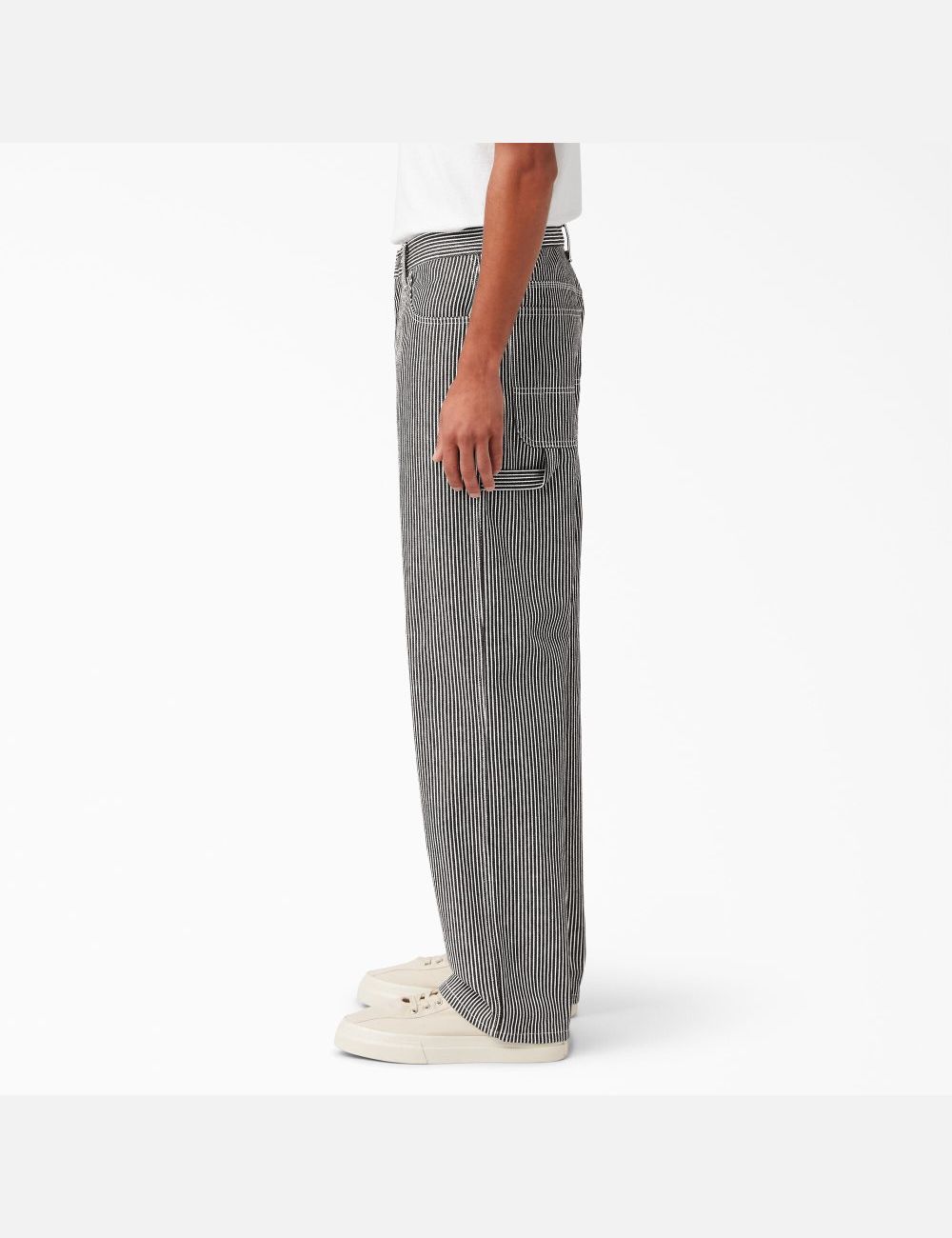 White Hickory Stripe Dickies Hickory Stripe Carpenter Pants | 908GBSPXI