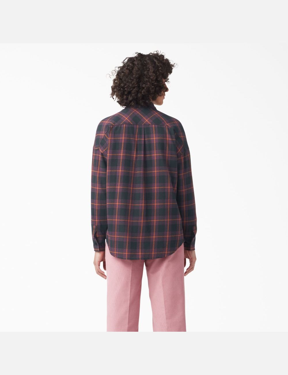 Wine/Black Plaid Dickies Bakerhill Oversized Shirt Button Up | 481NSJHWC