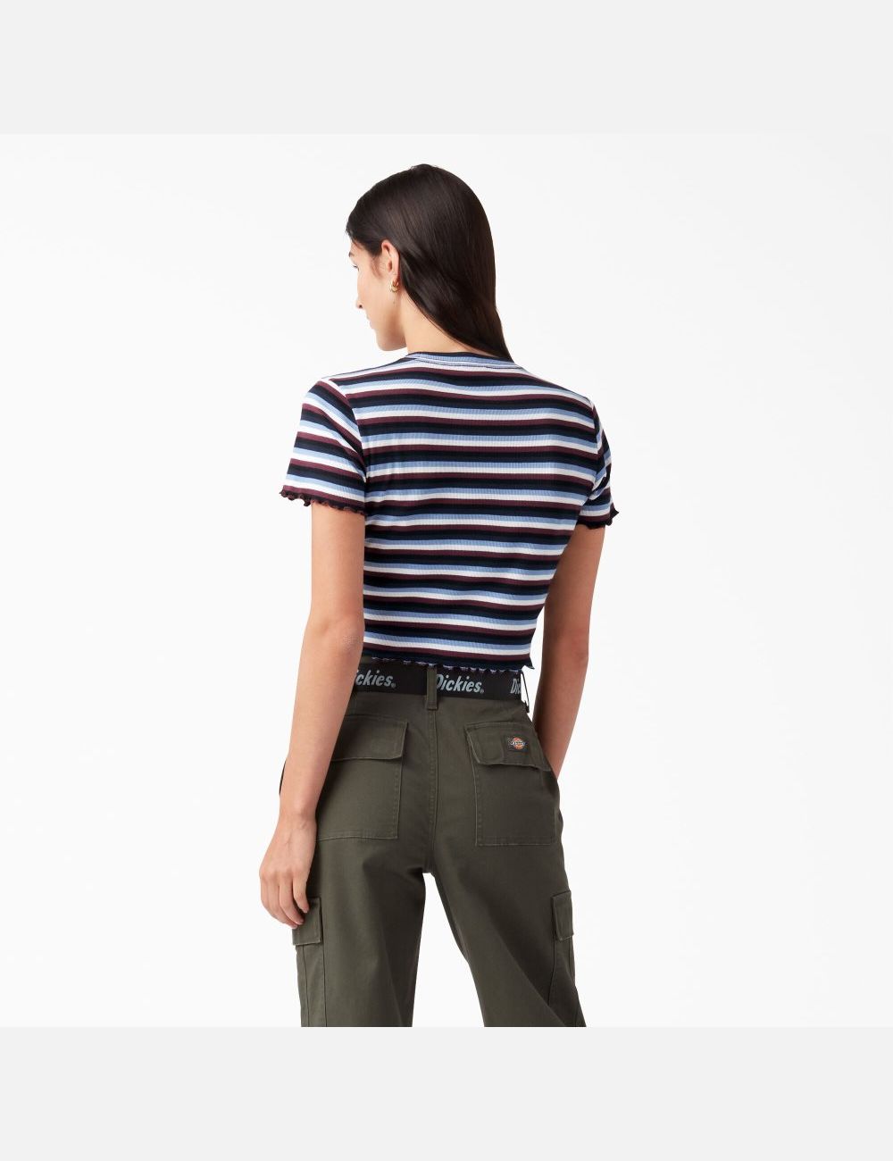 Wine/Jacaranda Baby Stripe Dickies Stripe Baby T-Shirt Cropped Tops | 713XIDOGS