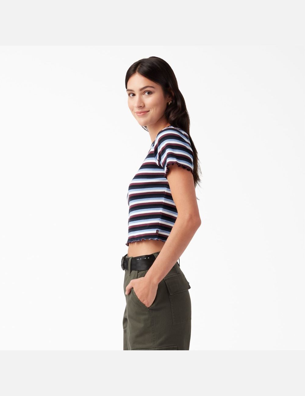 Wine/Jacaranda Baby Stripe Dickies Stripe Baby T-Shirt Cropped Tops | 713XIDOGS