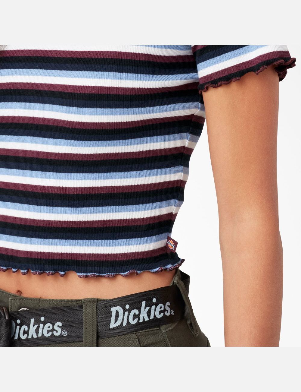 Wine/Jacaranda Baby Stripe Dickies Stripe Baby T-Shirt Cropped Tops | 713XIDOGS