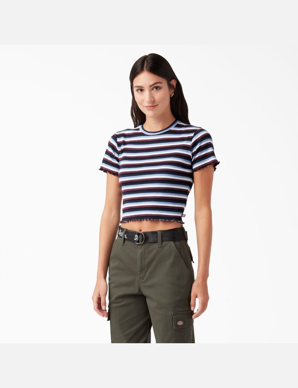 Wine/Jacaranda Baby Stripe Dickies Stripe Baby T-Shirt Cropped Tops | 713XIDOGS